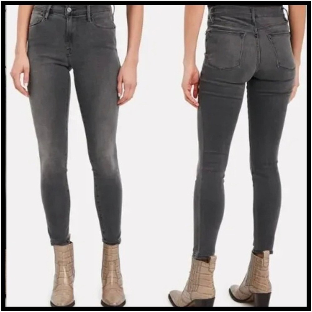 FRAME Le High Skinny Jeans Burton Grey Wash High Rise Stretch 31